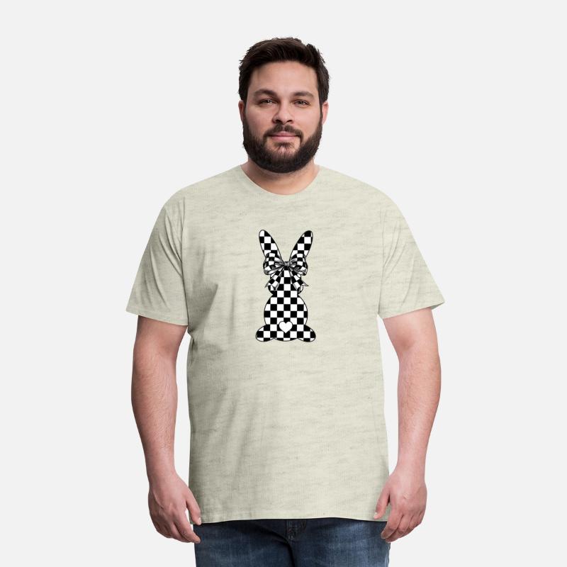 Checkered Bunny with Bow – Black and White Aesthet