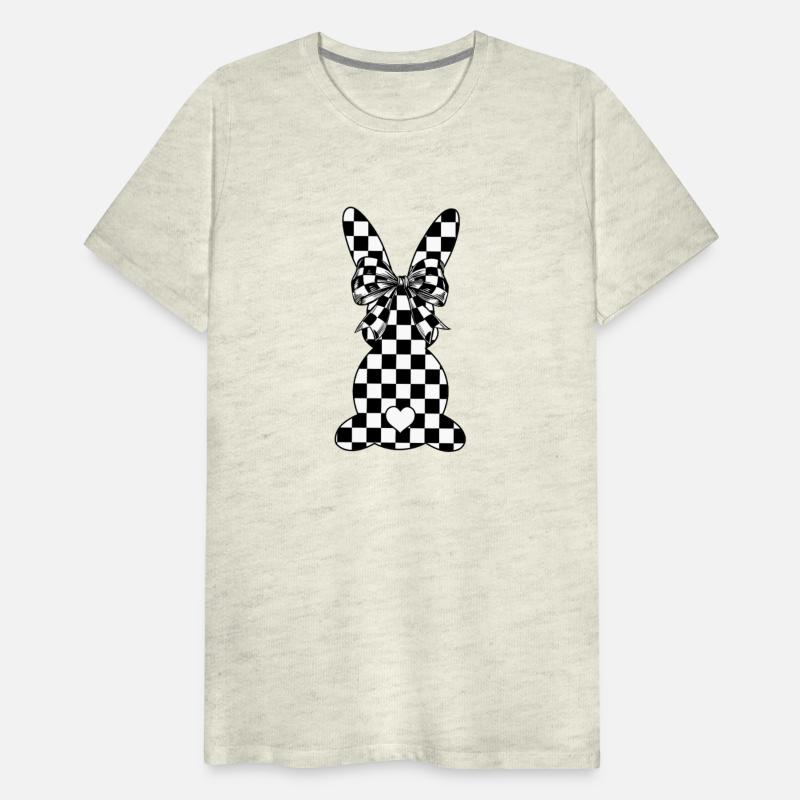 Checkered Bunny with Bow – Black and White Aesthet