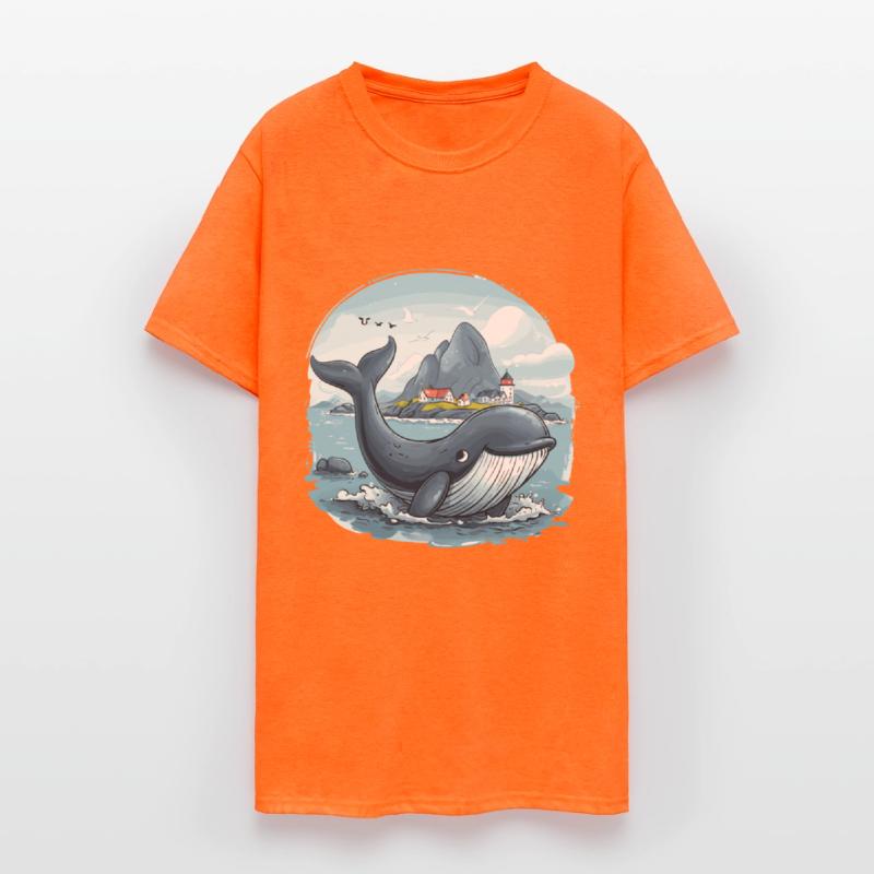 Coastal Village and Giant Whale Scandinavia