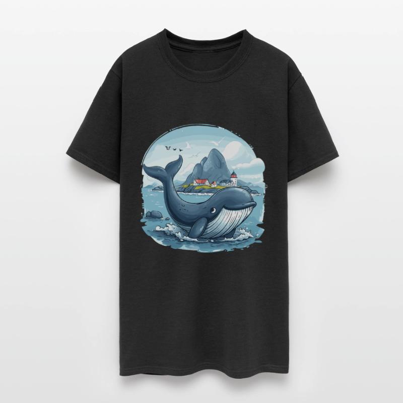 Coastal Village and Giant Whale Scandinavia