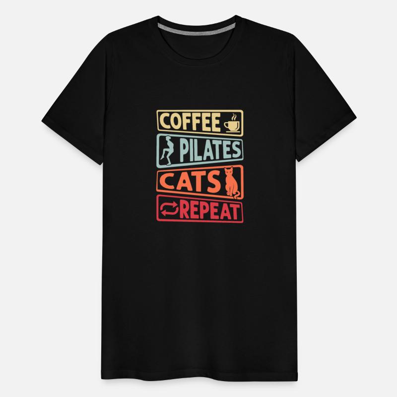 Coffee Pilates Cats Repeat Fitness Exercise