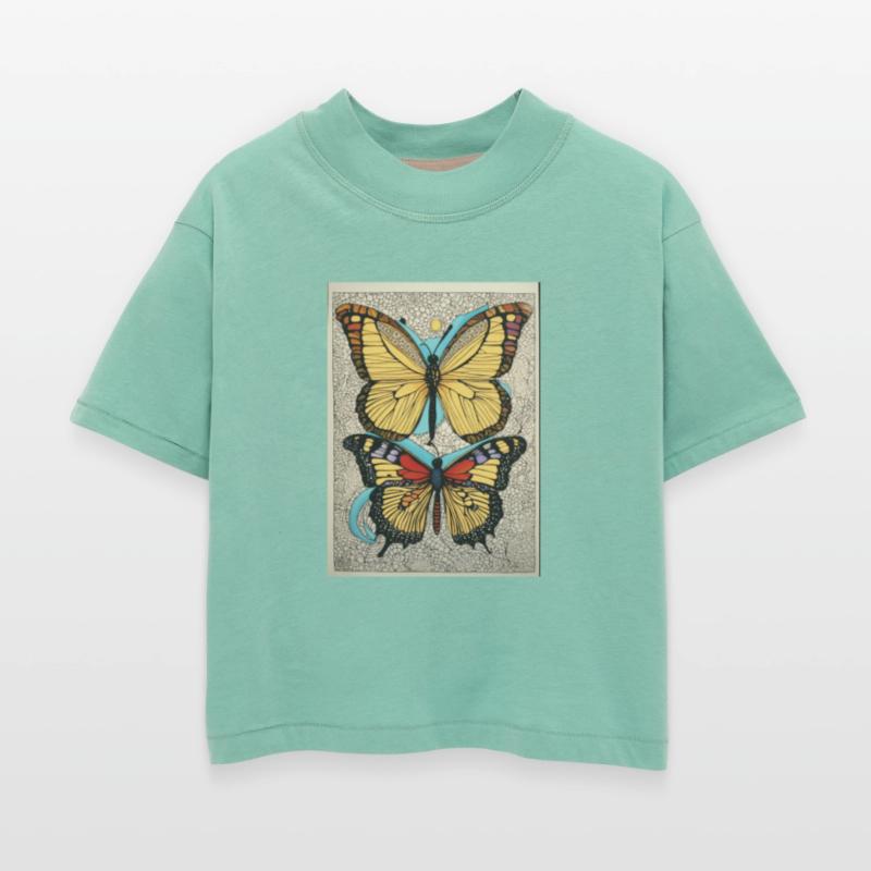 Colorful Garden Butterflies T-Shirt Design