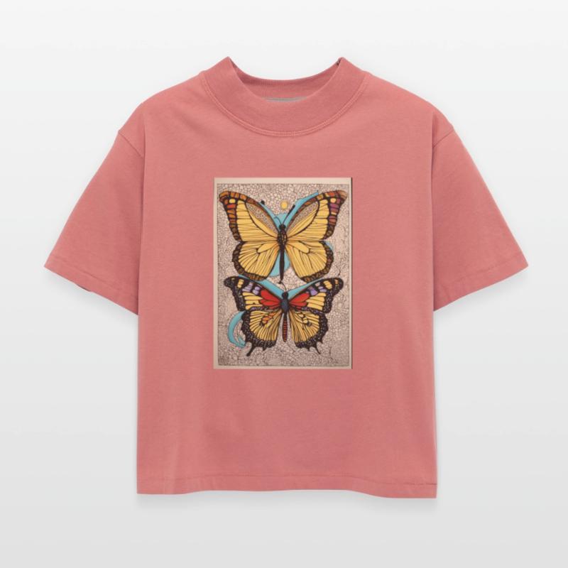 Colorful Garden Butterflies T-Shirt Design