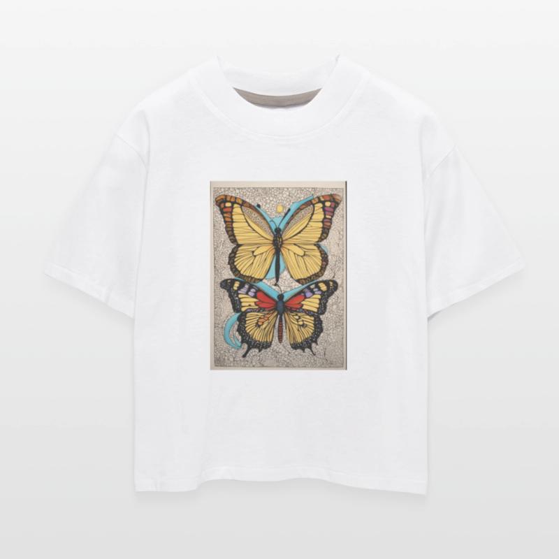 Colorful Garden Butterflies T-Shirt Design