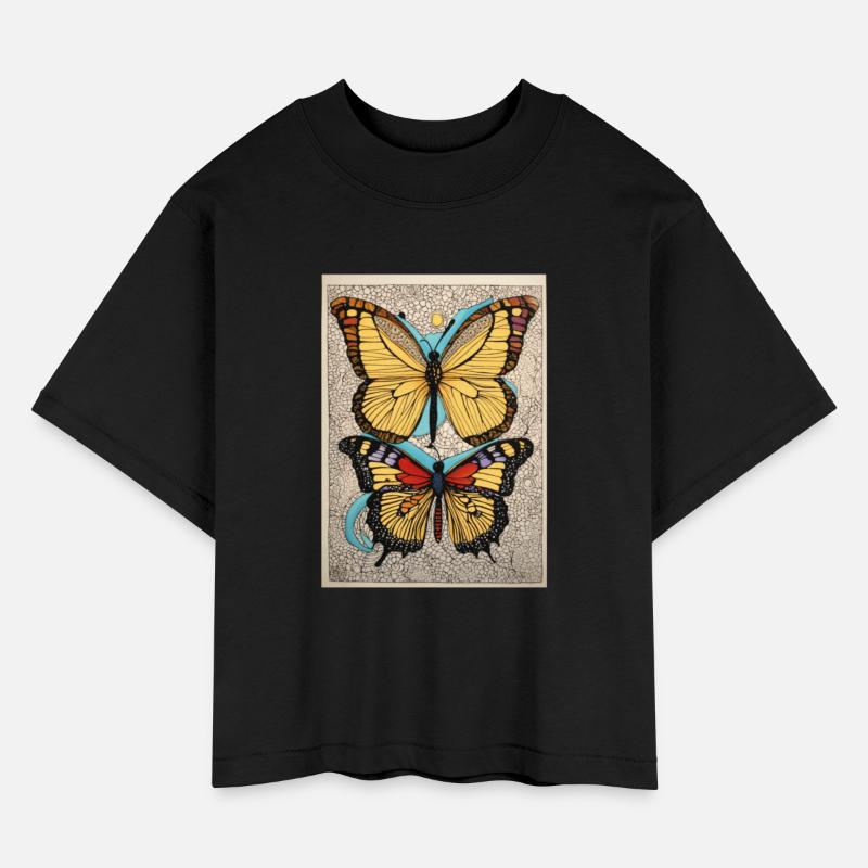 Colorful Garden Butterflies T-Shirt Design