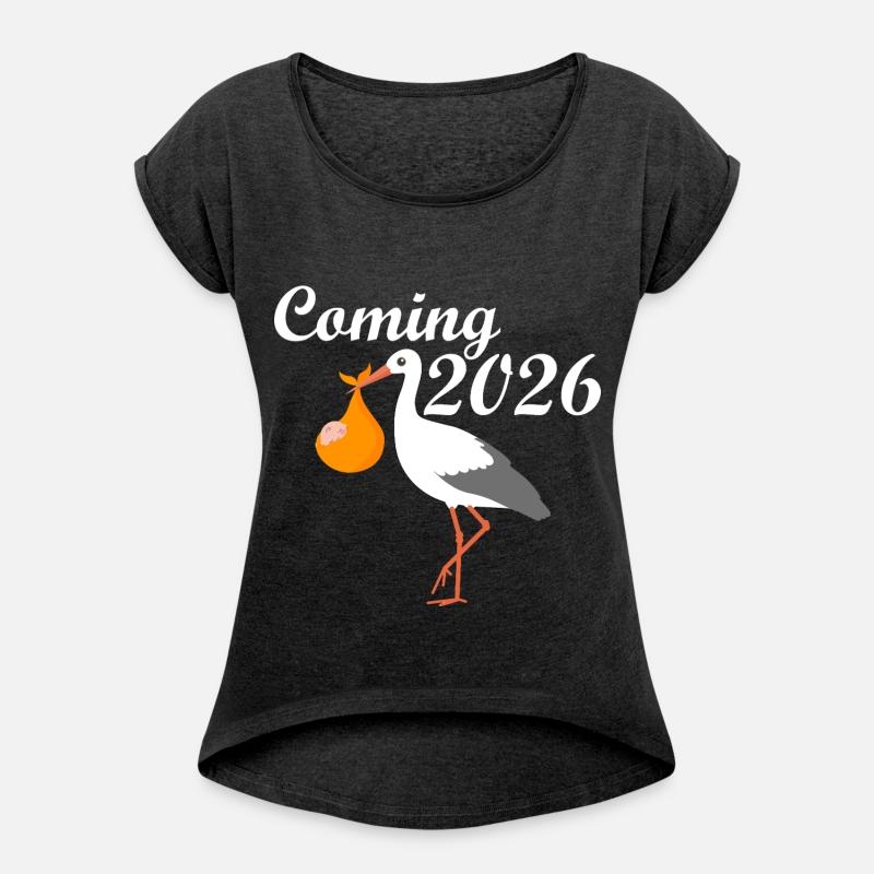 Coming 2026 Stork and Baby Illustration