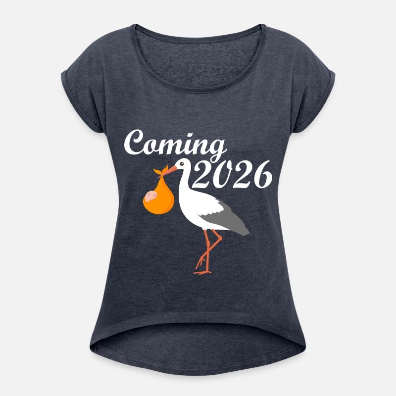 Coming 2026 Stork and Baby Illustration