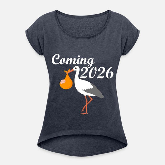 Coming 2026 Stork and Baby Illustration
