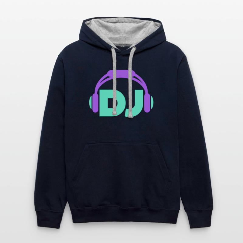 Cool DJ headphones music party text lettering logo