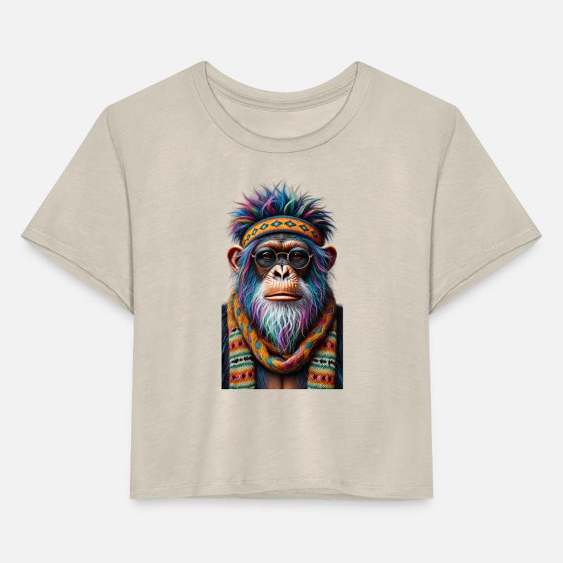Cool Primate in Colorful Headband and Sunglasses