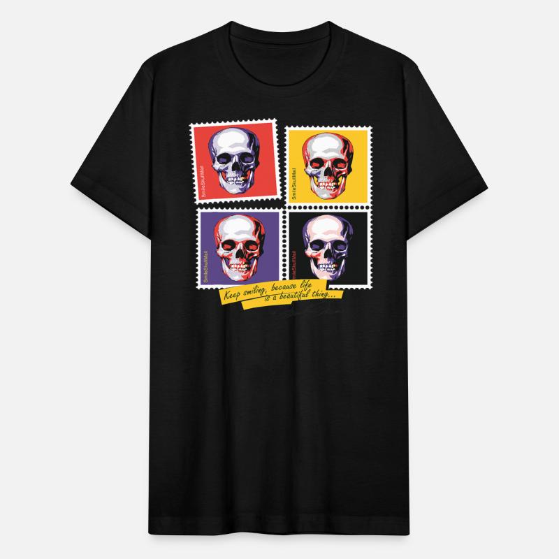 Cool Smiling Skulls On Postage Stamps T Shirt