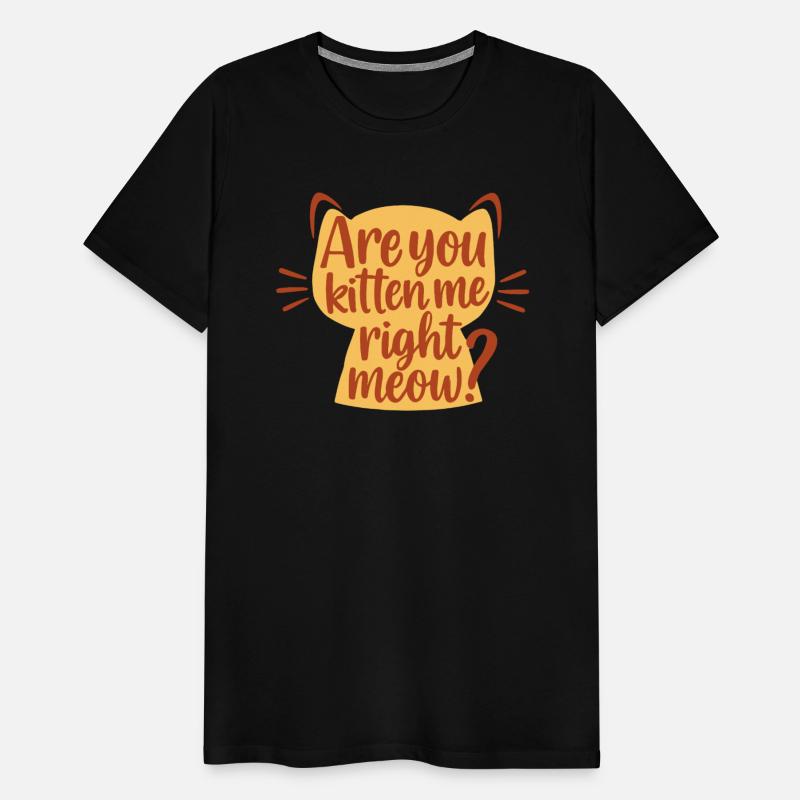 Playful Amber Cat Silhouette with Humorous saying