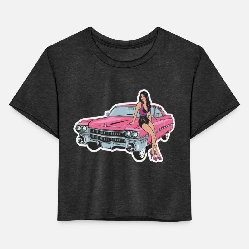 Pretty girl on a vintage car