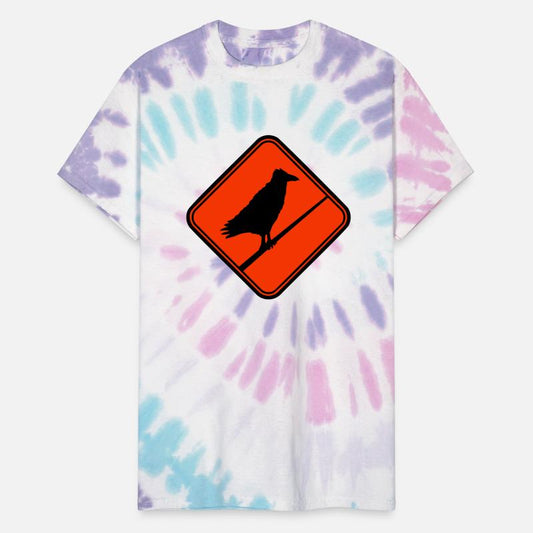 Raven sitting Attention Caution Cable sign Note