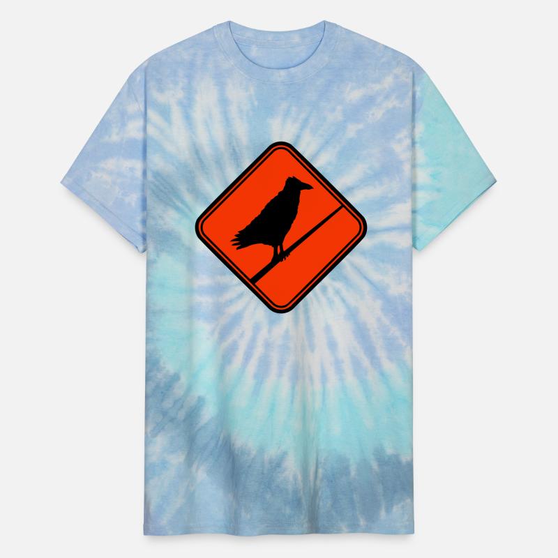 Raven sitting Attention Caution Cable sign Note