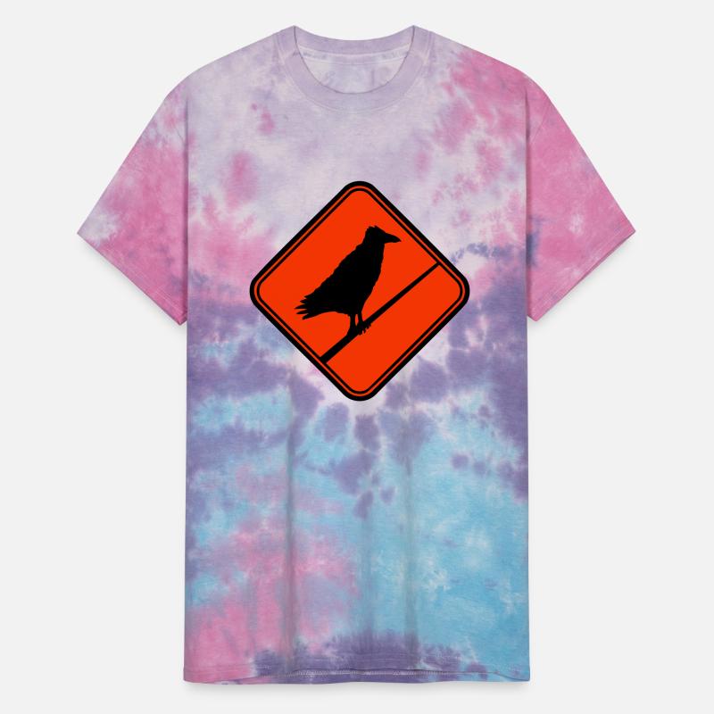 Raven sitting Attention Caution Cable sign Note