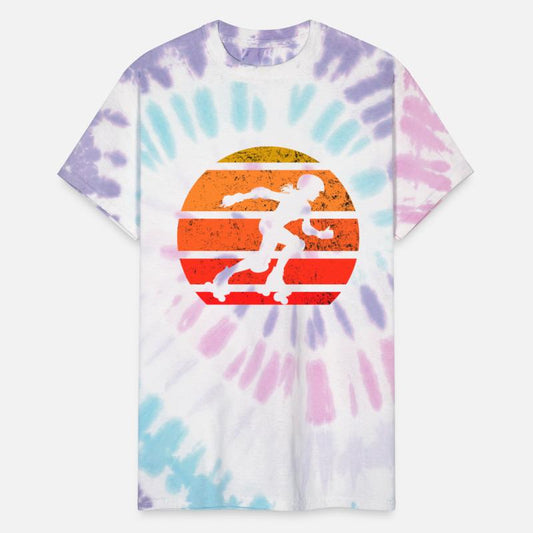 Retro Roller Skater Silhouette Sunset Graphic Tee