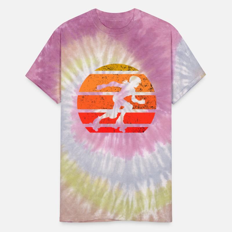 Retro Roller Skater Silhouette Sunset Graphic Tee
