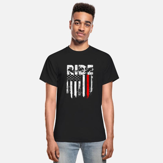 RIDE Snowmobile TShirt Snowmobiling American Flag