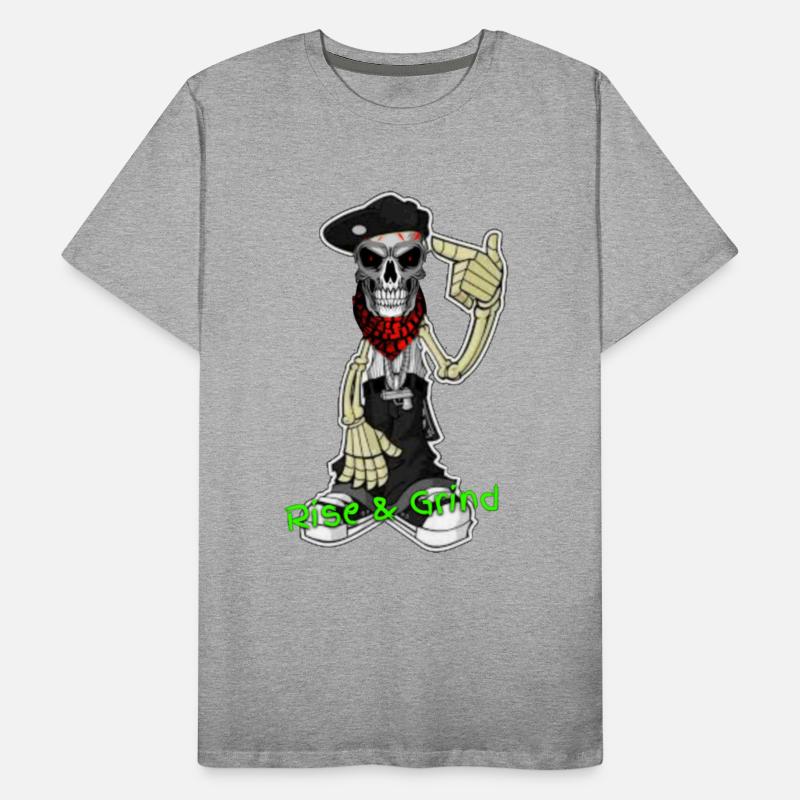 RISE AND GRIND SKELETON MAN LOGO DESIGNED BY CON