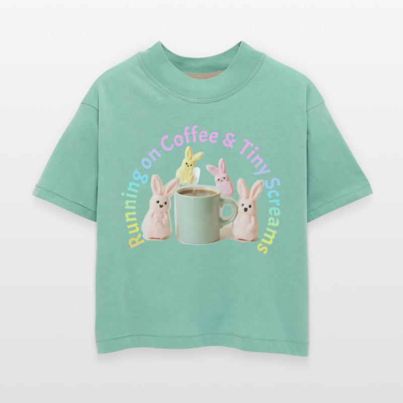 Running on Coffee and Tiny Screams Funny Mom Shirt