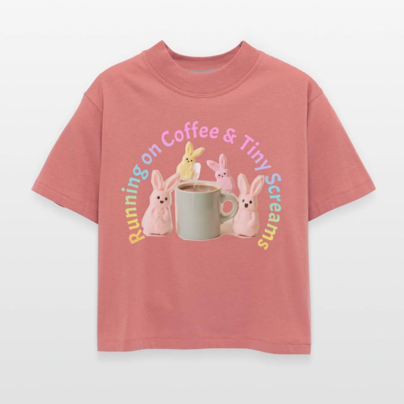 Running on Coffee and Tiny Screams Funny Mom Shirt