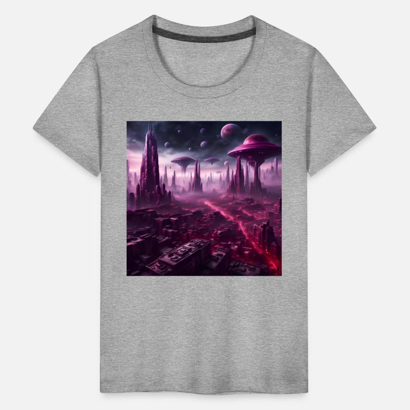 Sci-Fi Future World And Alien City in Neon Pink