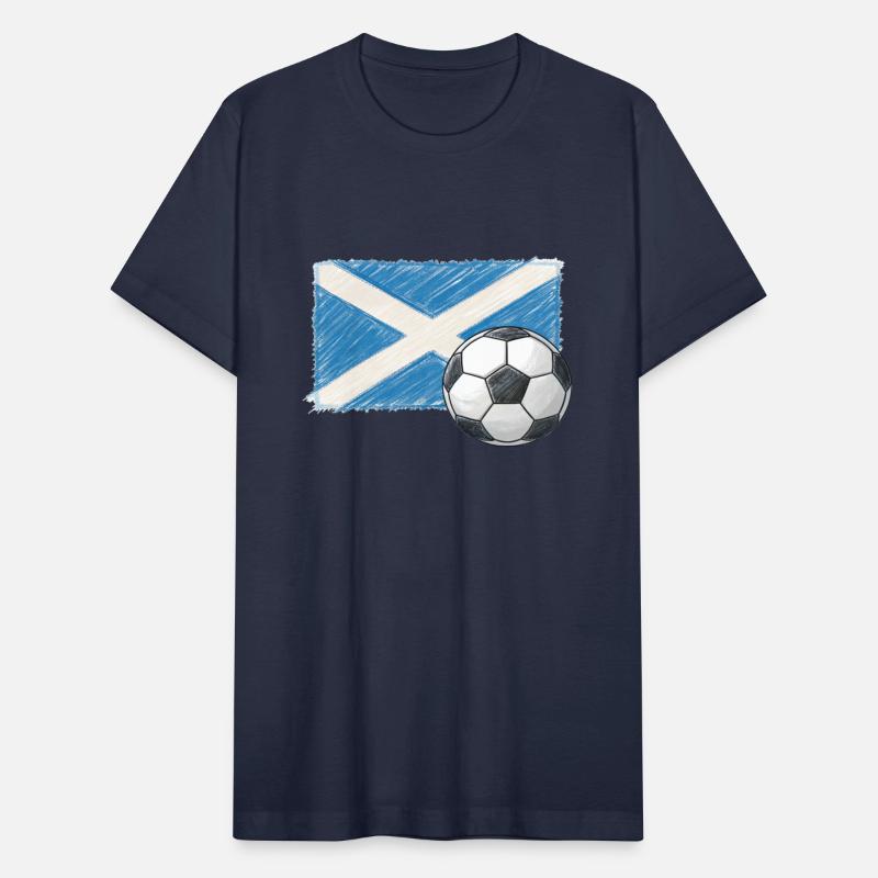 Scotland flag and crayon-style soccer ball