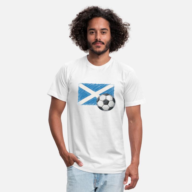 Scotland flag and crayon-style soccer ball