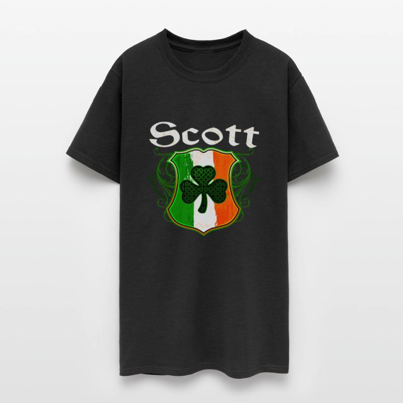 Scott Irish Surname Ireland Flag Shield Shamrock