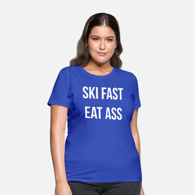 Ski Fast Eat Ass Humor Joke Skier