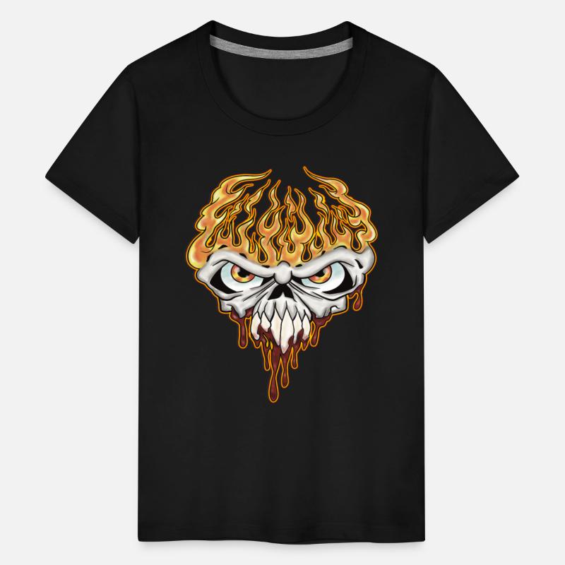 Skull On Fire - Teen Shirt Design