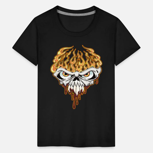 Skull On Fire - Teen Shirt Design