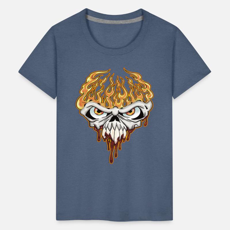 Skull On Fire - Teen Shirt Design