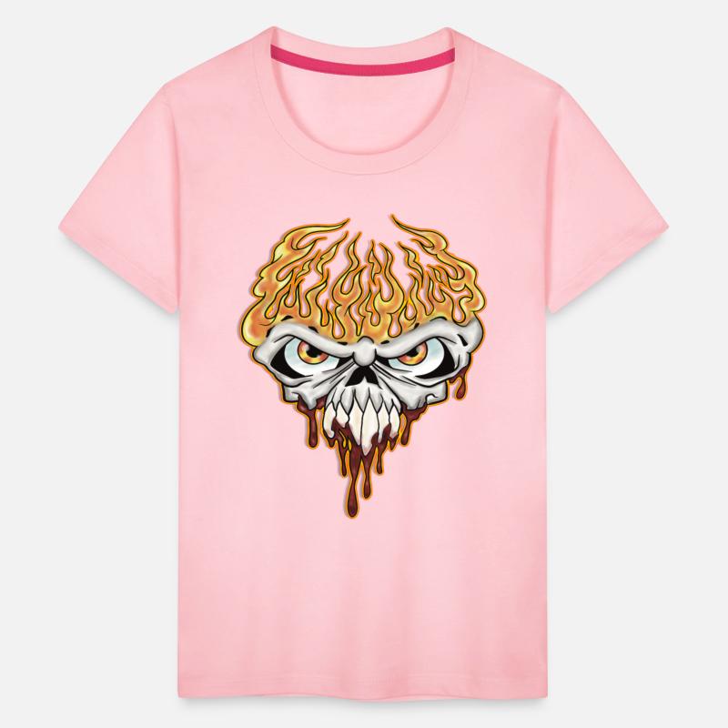Skull On Fire - Teen Shirt Design