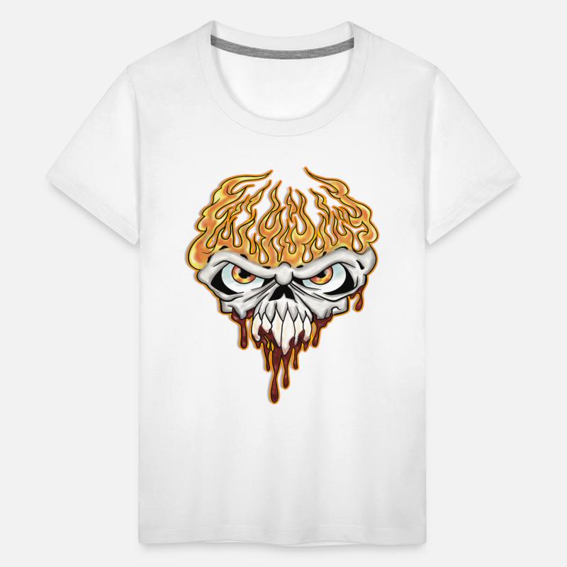 Skull On Fire - Teen Shirt Design