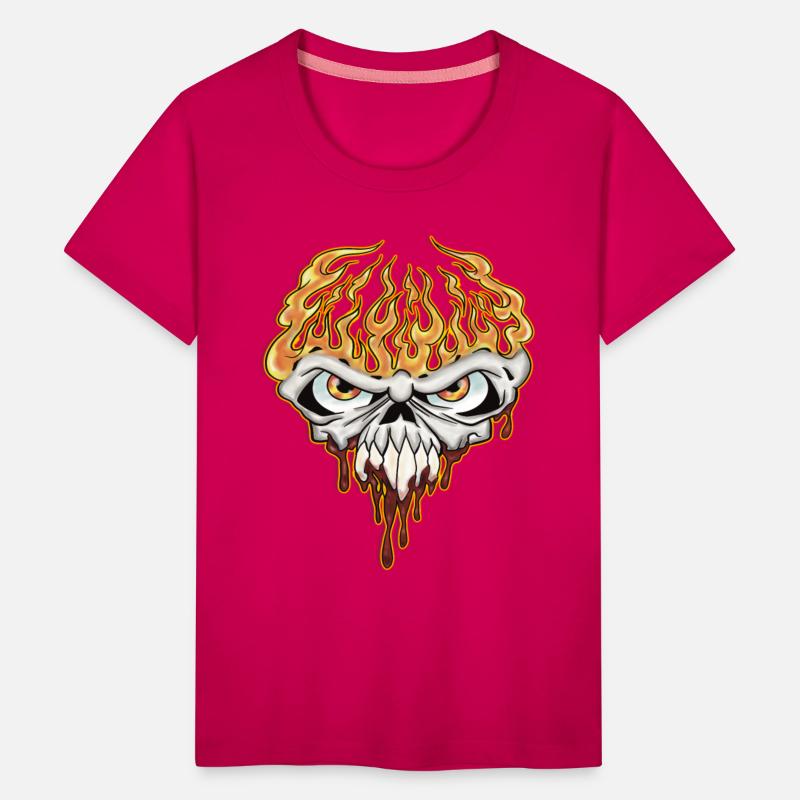Skull On Fire - Teen Shirt Design