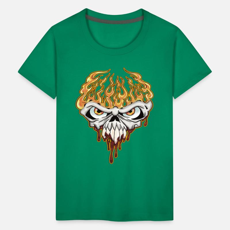 Skull On Fire - Teen Shirt Design