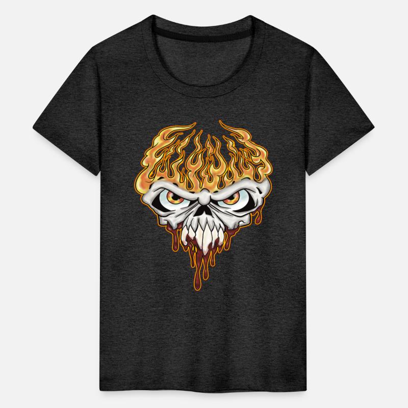 Skull On Fire - Teen Shirt Design