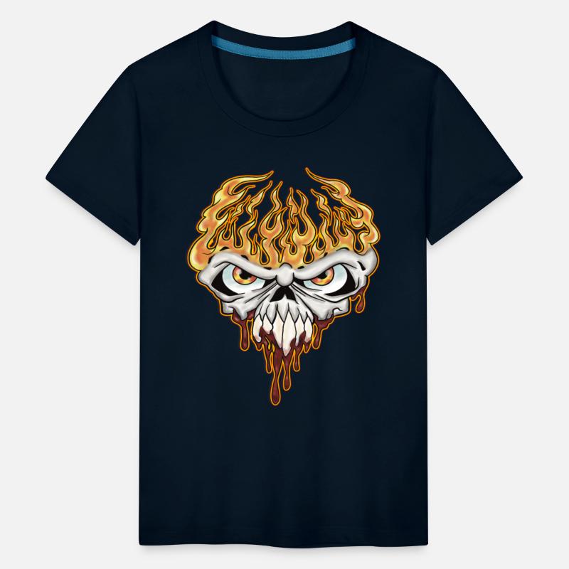 Skull On Fire - Teen Shirt Design