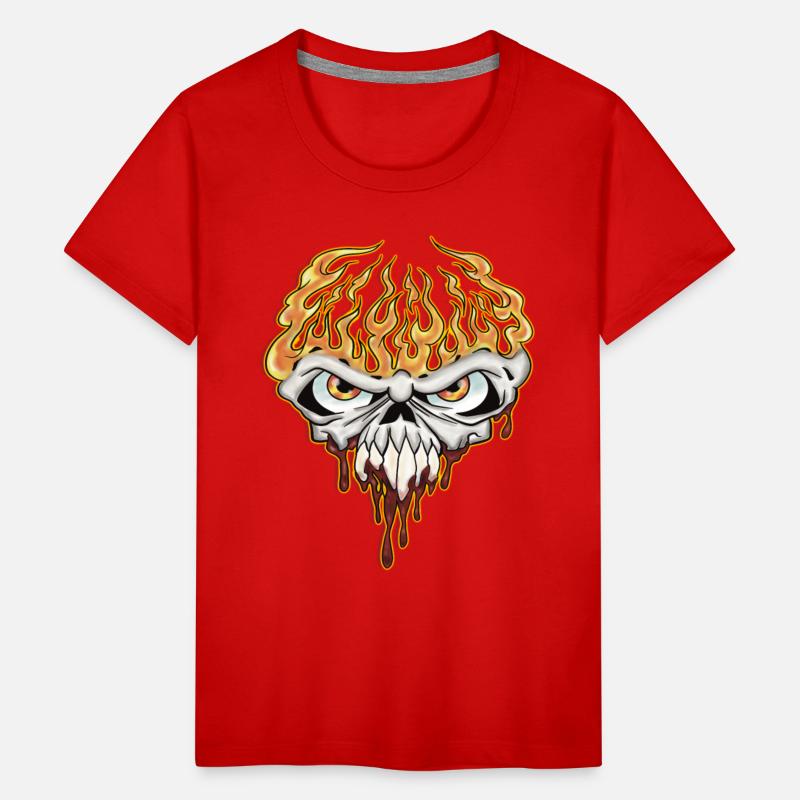 Skull On Fire - Teen Shirt Design