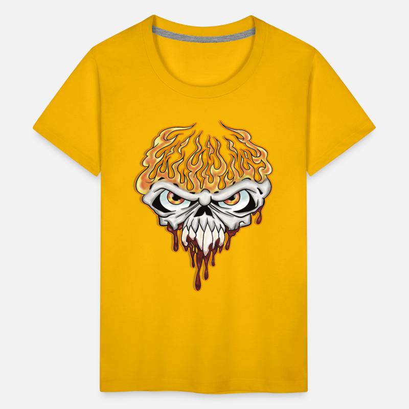 Skull On Fire - Teen Shirt Design