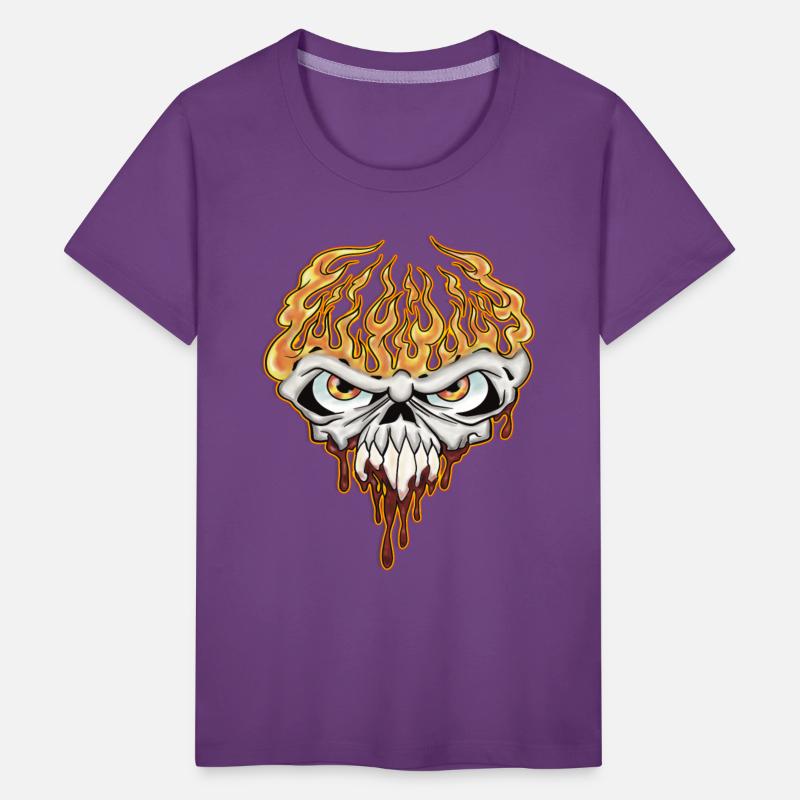 Skull On Fire - Teen Shirt Design