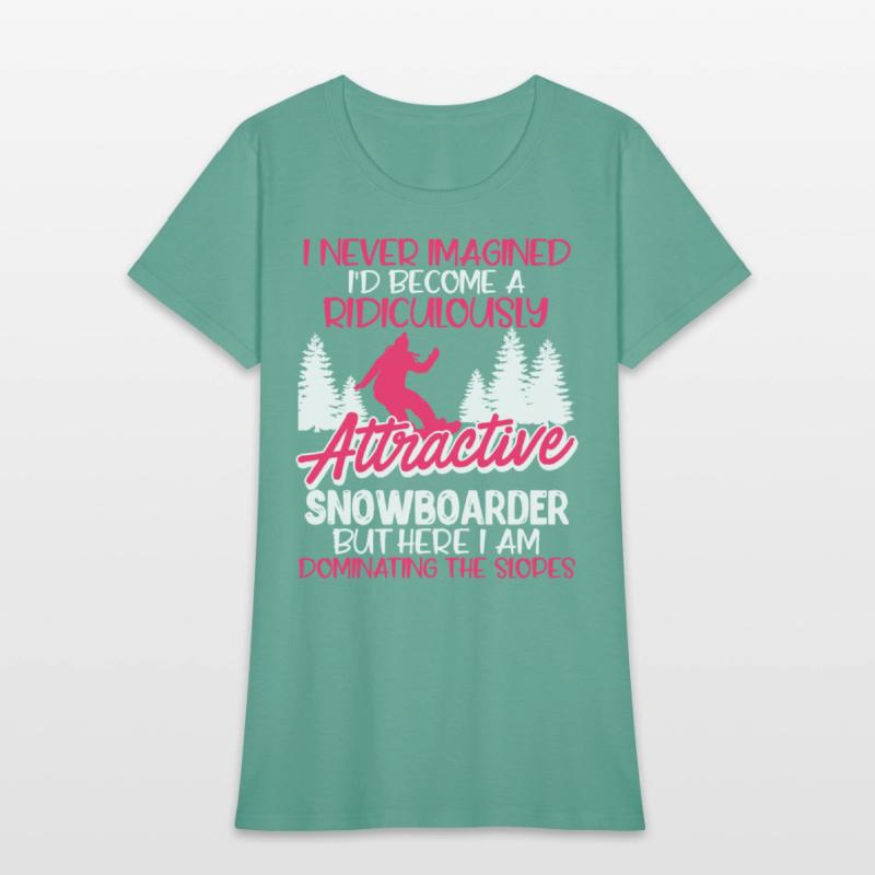 Snowboard Shirt Attractive Snowboarder Women