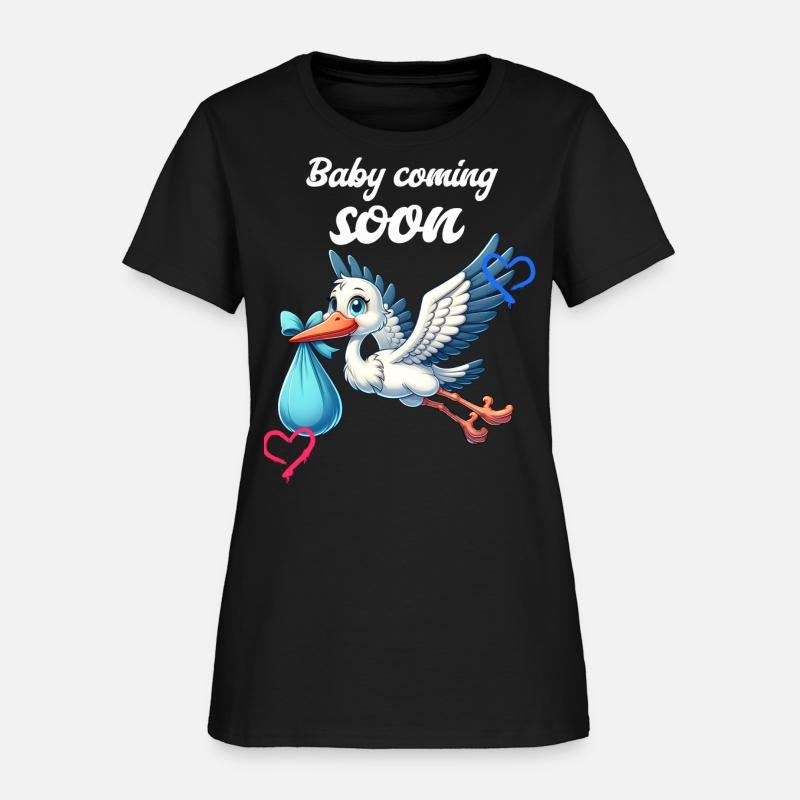 Soon I Will Be A Mother, With Stork, Baby Is