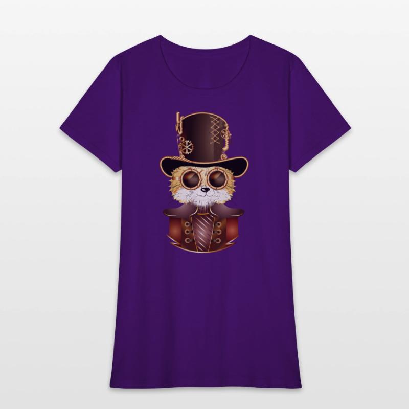Steampunk fox with ancient cylinder hat & glasses