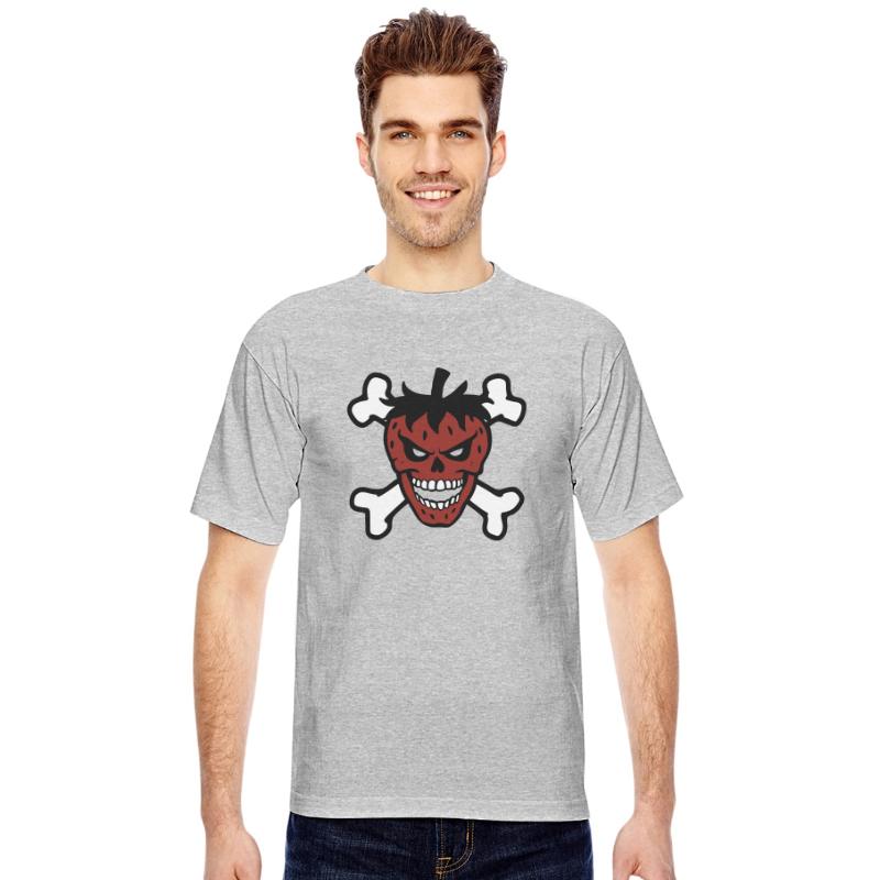 strawberry skull and crossbones vector 3 color