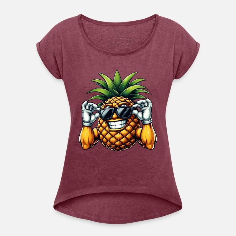 Strong Pineapple with Sunglasses Cartoon