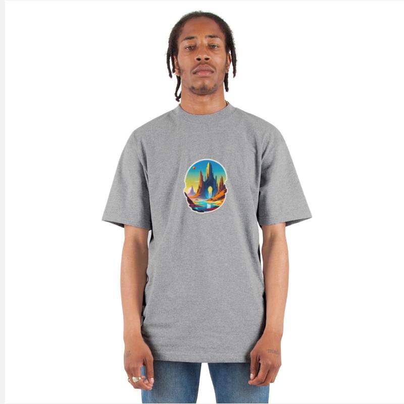 Surreal Desert Oasis with Futuristic Architecture