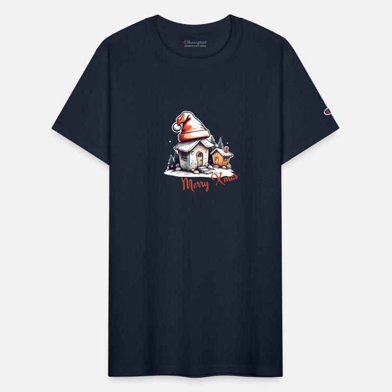 Sweet Christmas village with Christmas trees